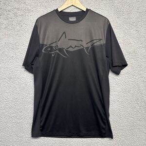 Greg Norman Men's Shirt Sz M Black Lightweight Outdoors Golf Shark Logo